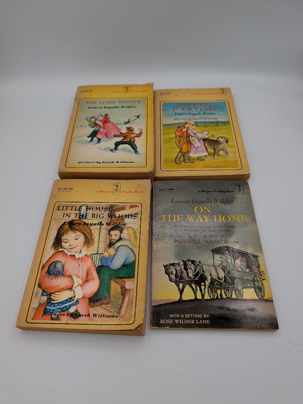 VTG Lot of 4 Laura Ingalls Wilder Little House Books Harper Trophy Paperback Set
